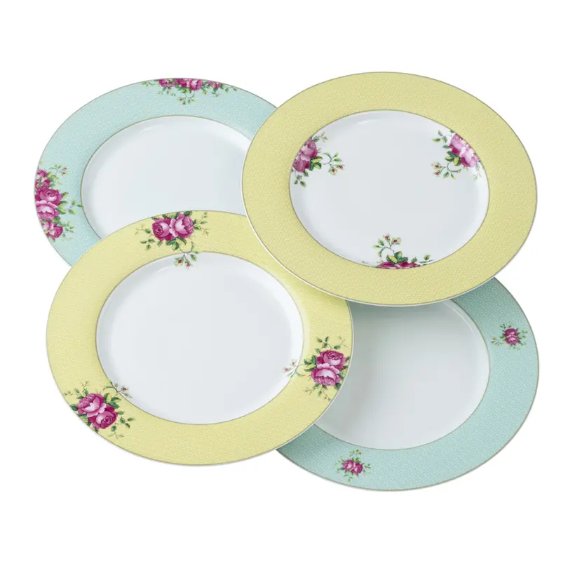 Aynsley Archive Rose Dinner Plate Set – 4-Piece Formal Tableware 1