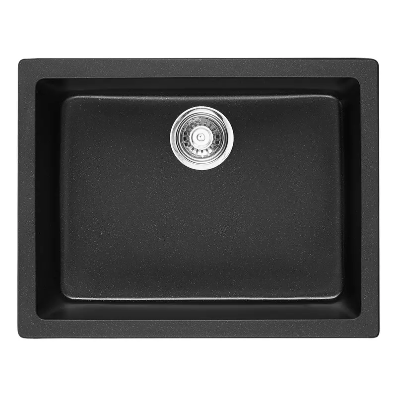 Bad Und Kuche Bkgs5945 Black Granite Single-Bowl Undermount Sink 1