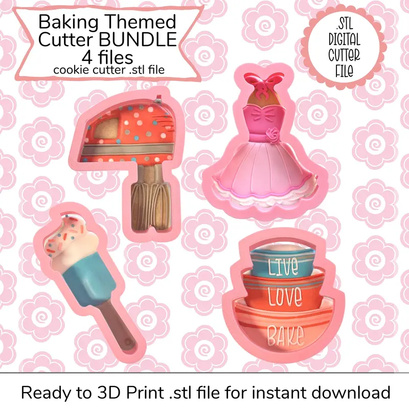 Baking & Pastry-Themed Cookie Cutter Stl Bundle – Digital File 1