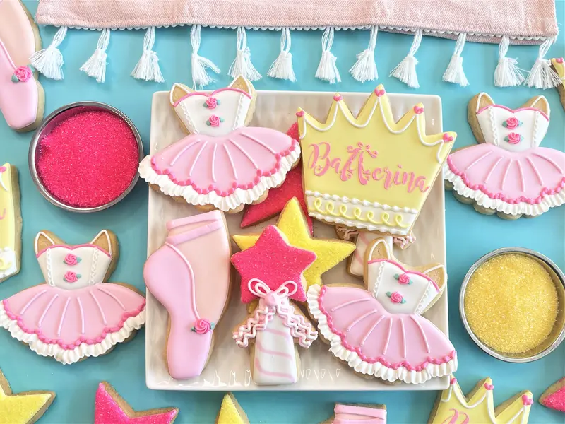 Ballet-Themed Cookie Cutter Set – 5-Piece Bundle With Matching Stencil (Digital + Physical) 1