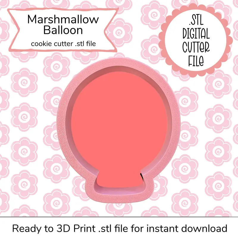Balloon Marshmallow Cutter Stl – Digital 3D Template For Food Craft 1