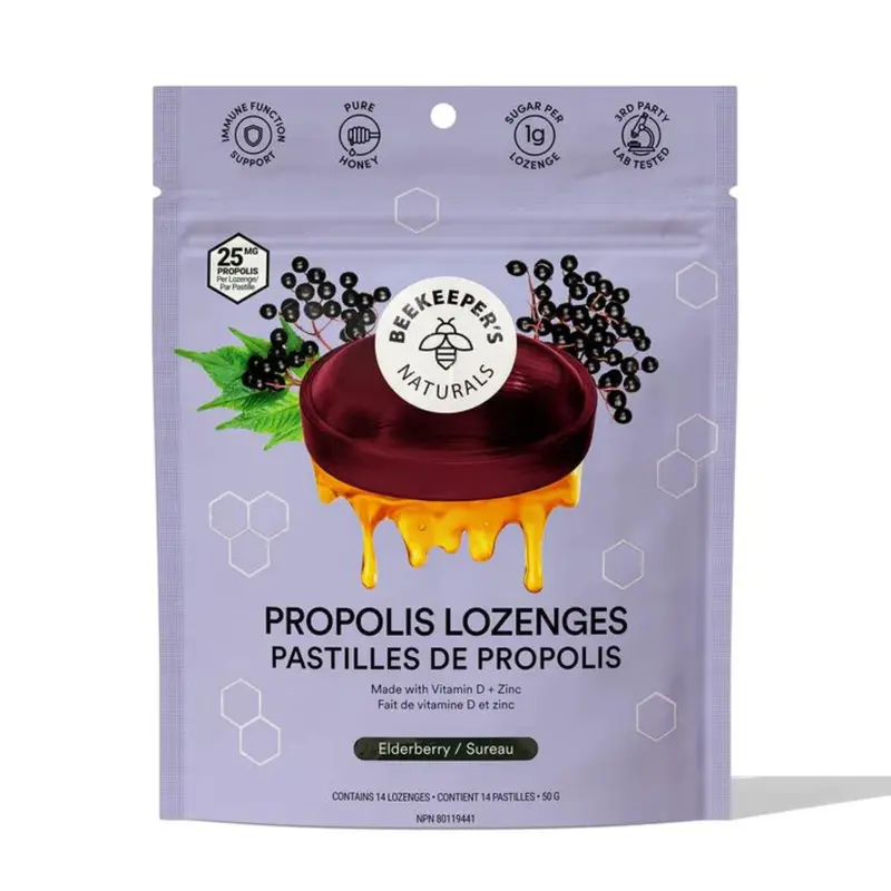 Beekeeper’S Naturals Elderberry Propolis Lozenges – Seasonal Immune Defense, 50 G 1