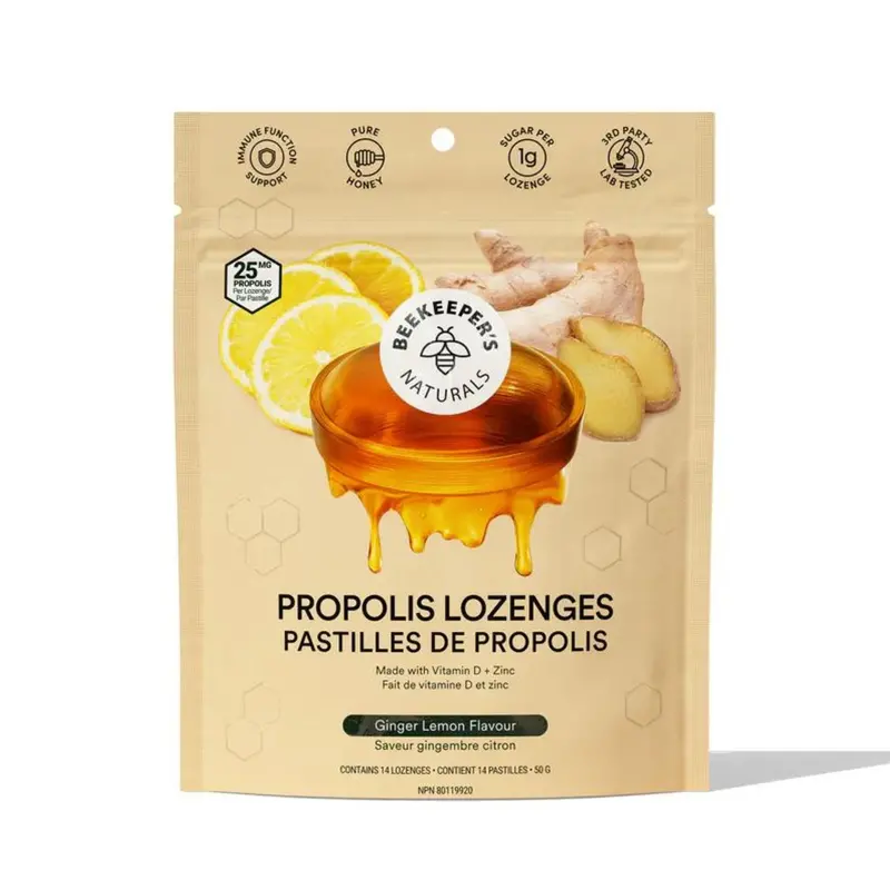 Beekeeper’S Naturals Lemon Ginger Lozenges – Immune & Digestive Support, 50 G 1