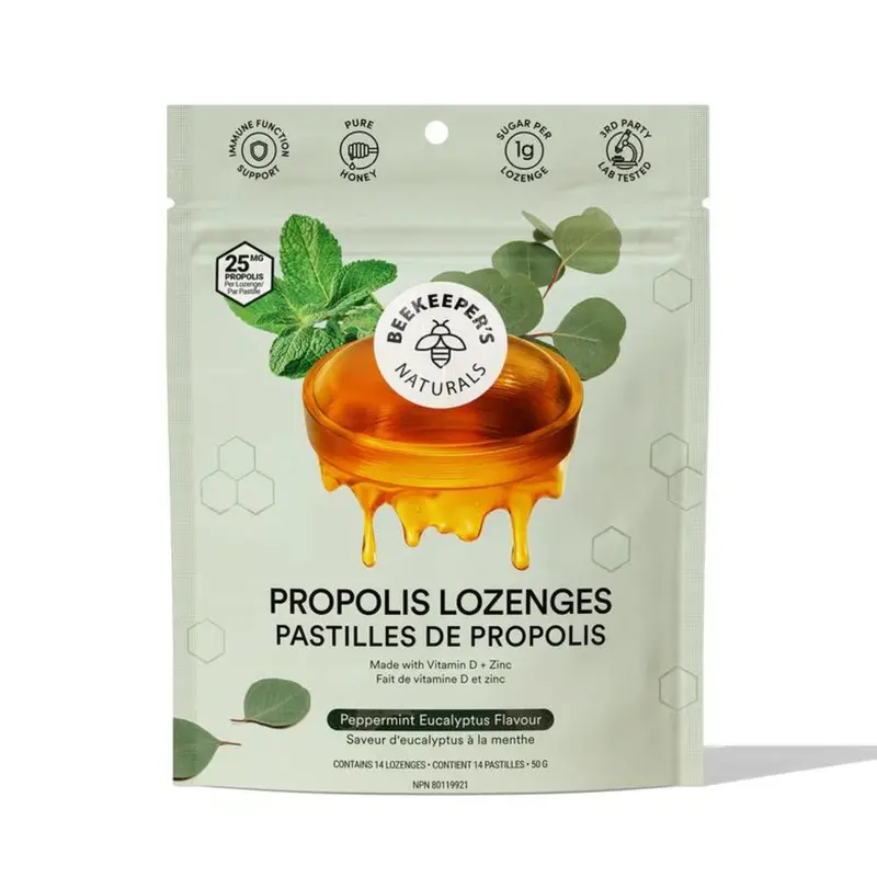 Beekeeper’S Naturals Peppermint Eucalyptus Propolis Lozenges – Throat Soothing, 50 G 1