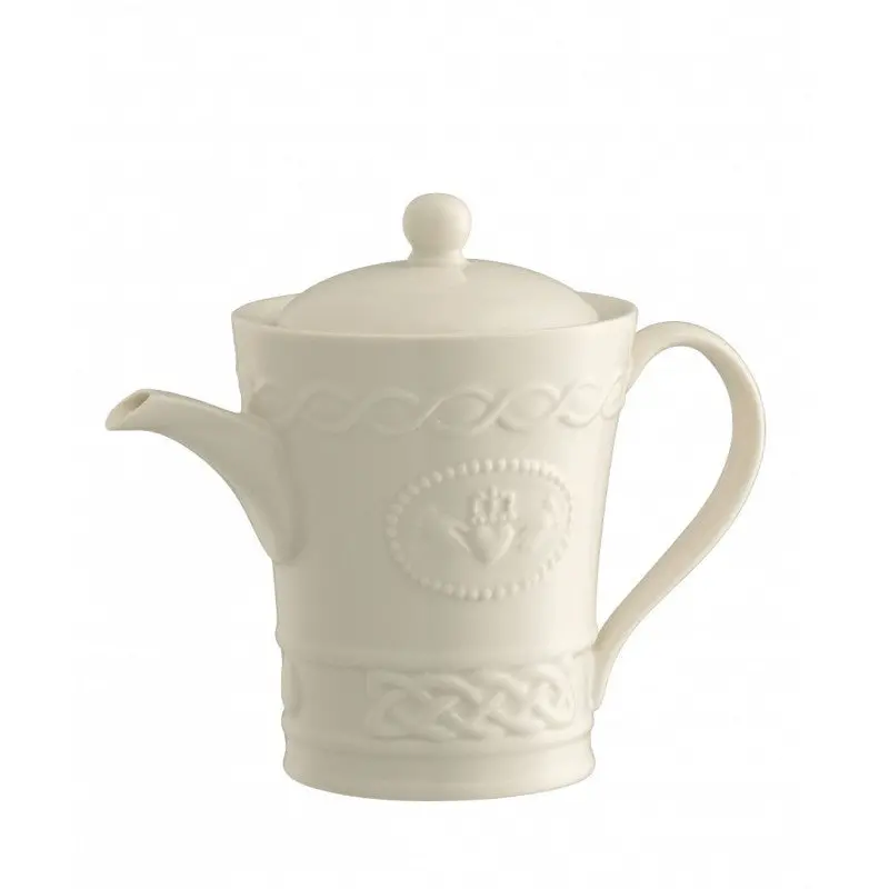 Belleek Claddagh Beverage Pot With Lid – Elegant Tea Service Piece 1