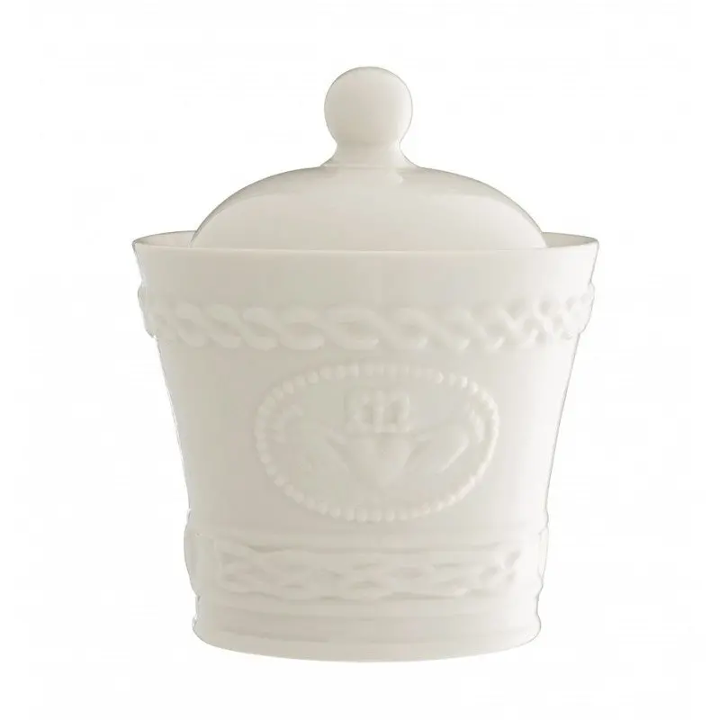 Belleek Claddagh Sugar Bowl – Traditional Irish Design 1