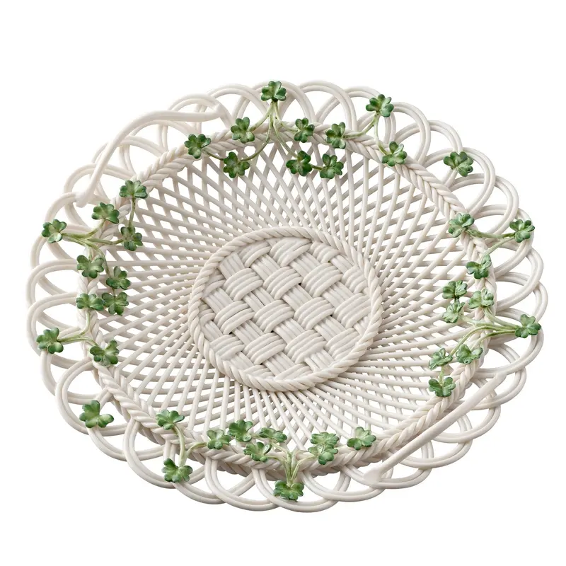 Belleek Classic Shamrock Heritage Wicker Basket (Item 4472) 1