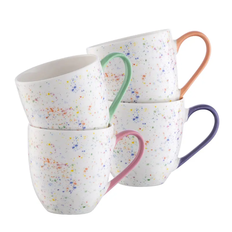 Belleek Living Confetti Mug Set – 4-Piece Vibrant Ceramic Drinkware 1