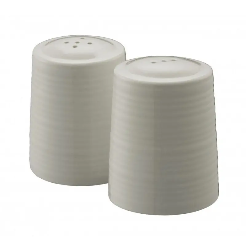 Belleek Living Ripple Salt And Pepper Shakers – Matching Ceramic Duo 1