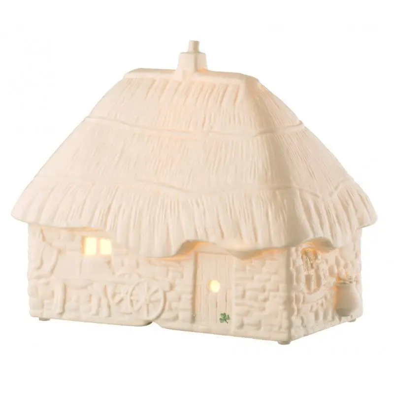 Belleek Thatched Cottage Table Lamp (North American Socket) 1