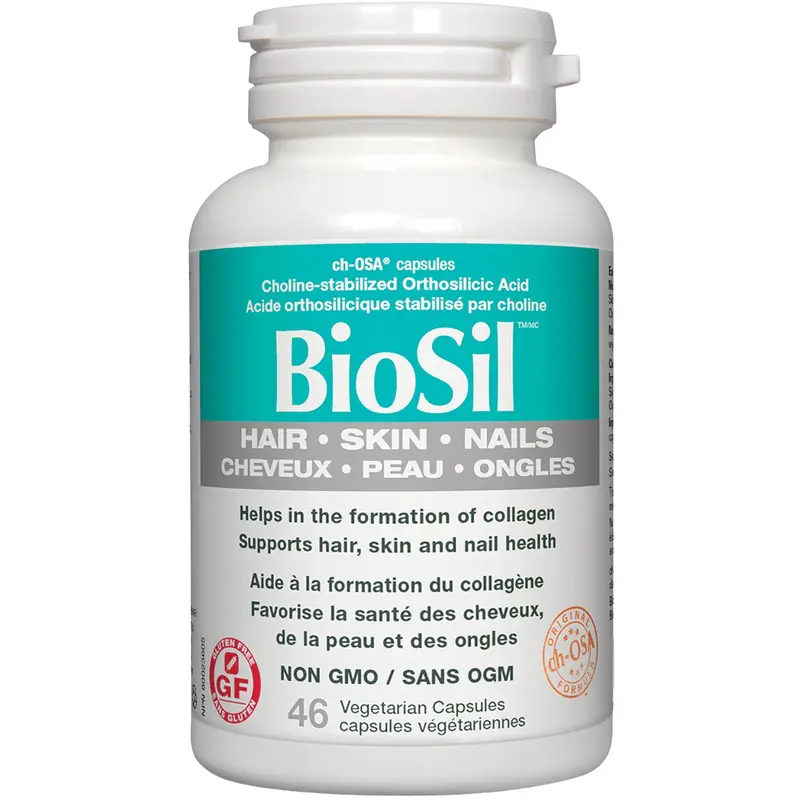Biosil Choline-Stabilized Silica – Clinically Studied Hair, Skin & Nail Supplement (46 Capsules) 1
