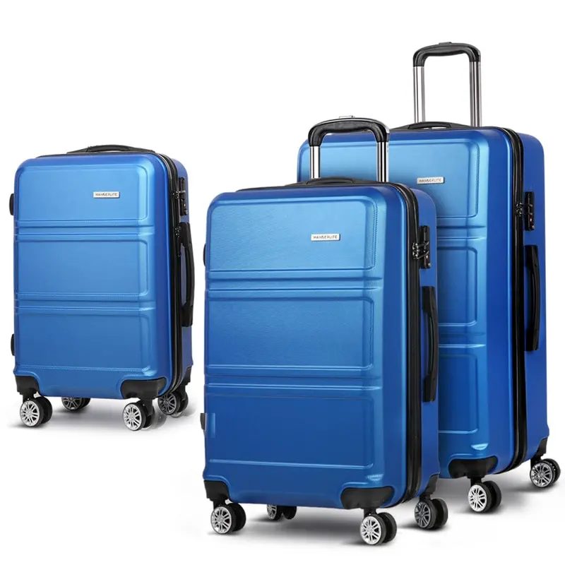 Blue 3-Piece Hardcase Luggage Collection – Compact & Durable 1