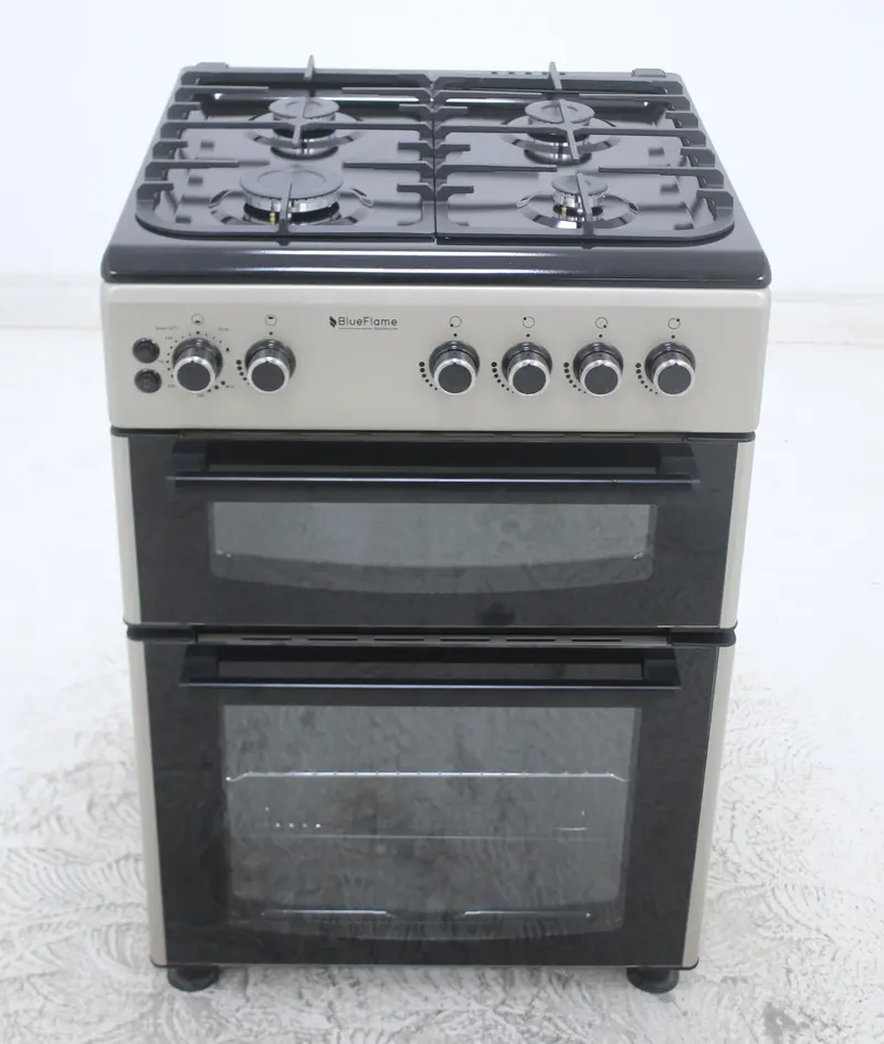 Blueflame Dg6402Xpzu 60Cm Silver Freestanding Gas Cooker – Double Cavity Oven 1