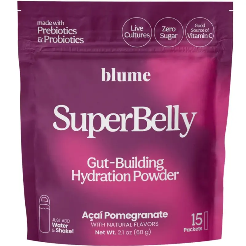 Blume Superbelly Acai Pomegranate Hydration Sachets – 15-Pack Antioxidant-Rich Drink Mix 1