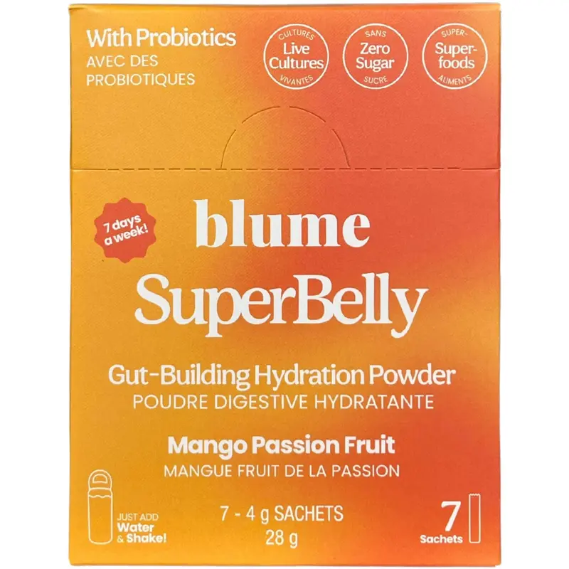 Blume Superbelly Mango Passionfruit Hydration Sachets – Gut-Supporting Formula, 7-Pack 1
