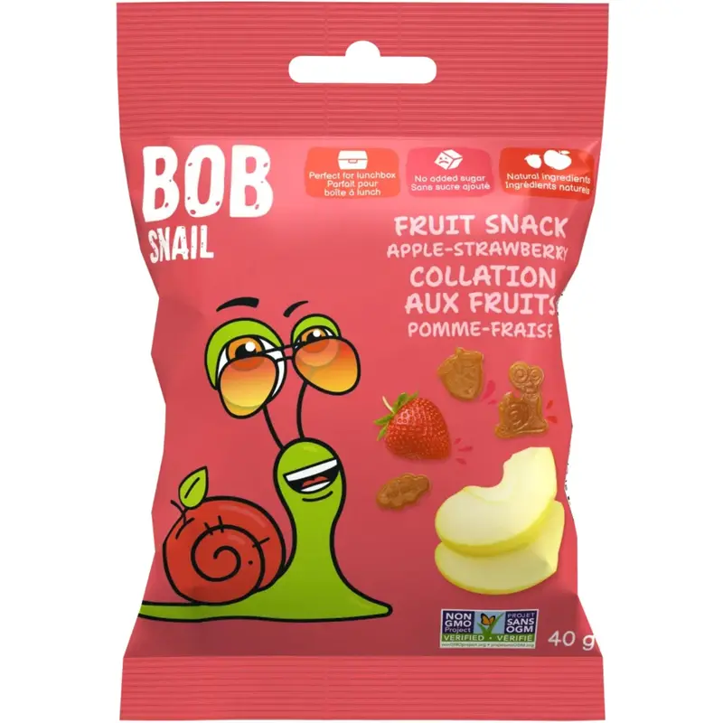 Bob Snail No-Sugar Fruit Snack – Apple Strawberry Fusion (40G Soft Chew) 1