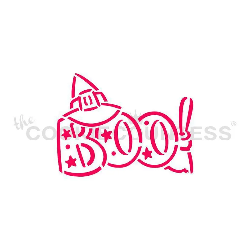 'Boo!' Themed Personalizable Stencil With Artistic Character Design 1