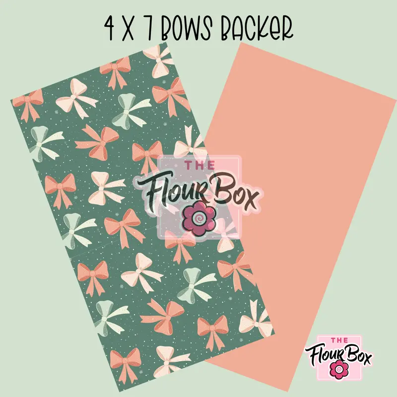 Bows-Themed Cookie Box Backer – 4" × 7" Rectangular – Pack Of 25 1
