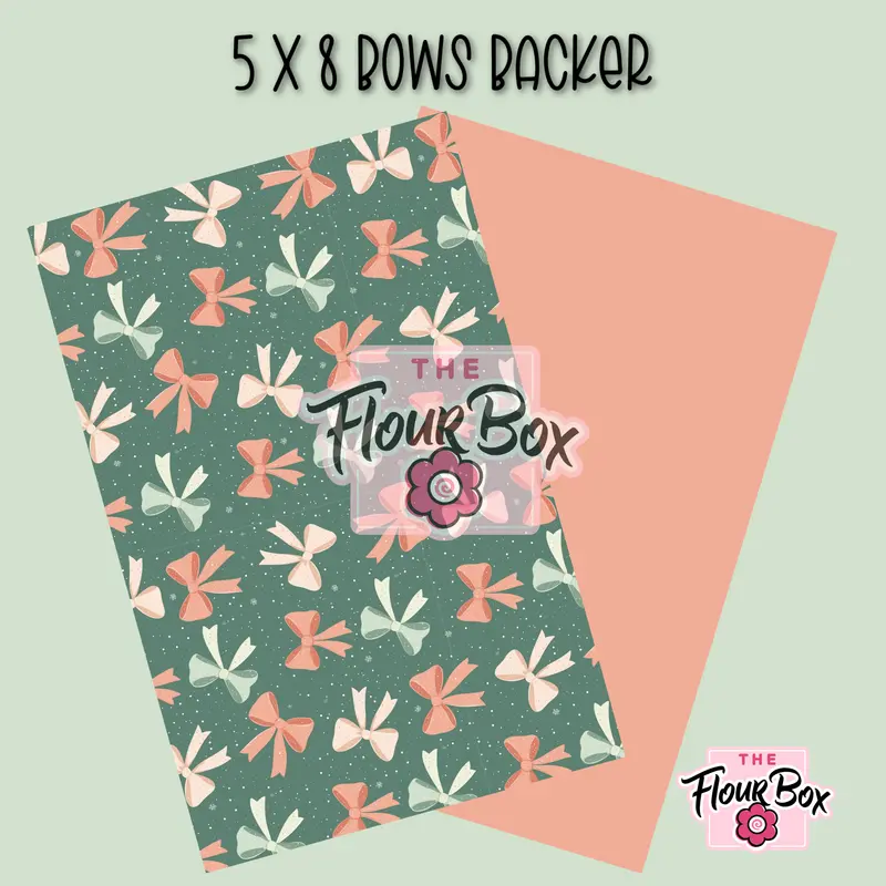 Bows-Themed Cookie Box Backer – 5" × 8" Rectangular – Pack Of 25 1