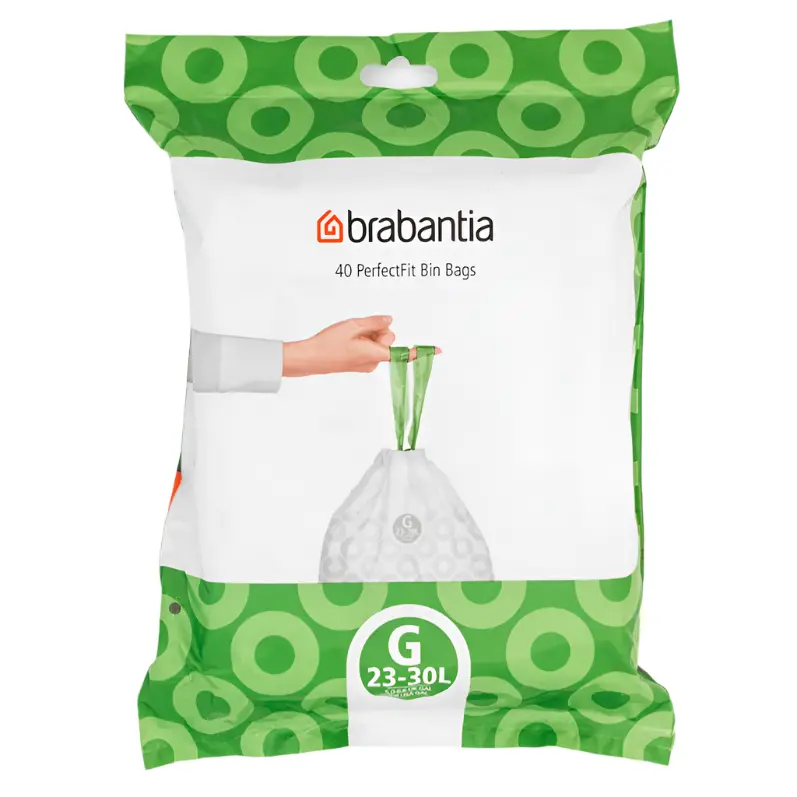Brabantia Perfectfit Waste Bags – Code G (23–30L), 40-Pack For Newicon Bins 1