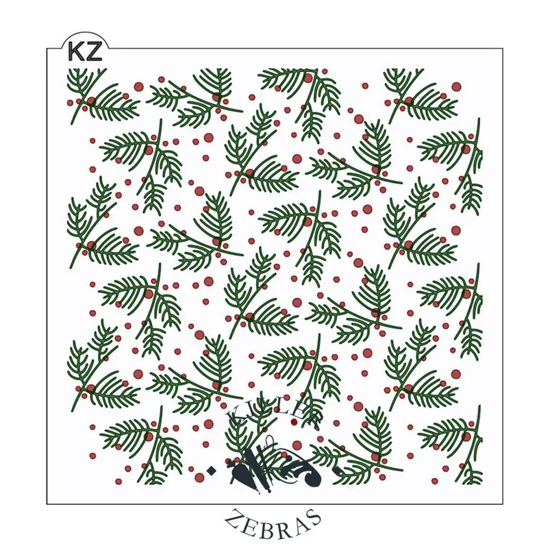 Branches And Berries Cookie Stencil Set (2-Piece, Kz) 1