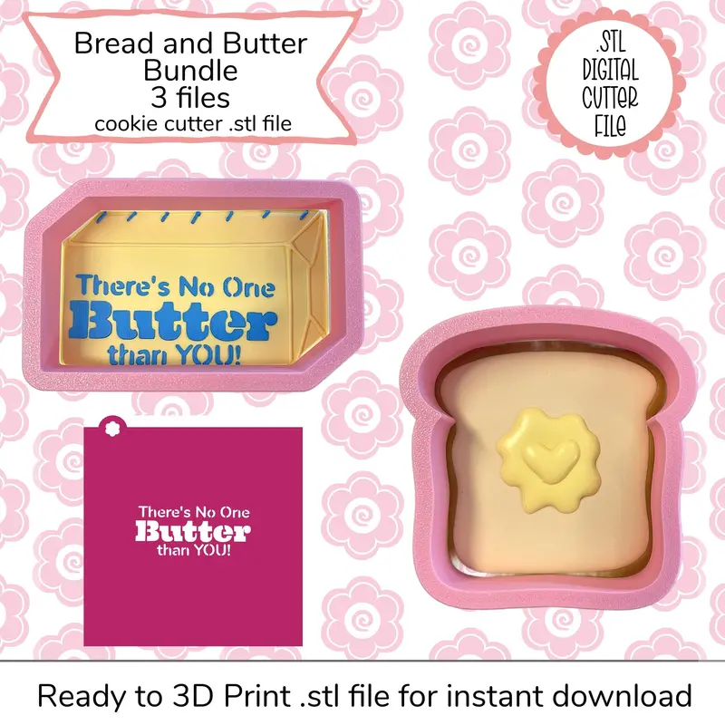 Bread & Butter Themed Digital Bundle – Stl Cutters & Svg Stencil 1