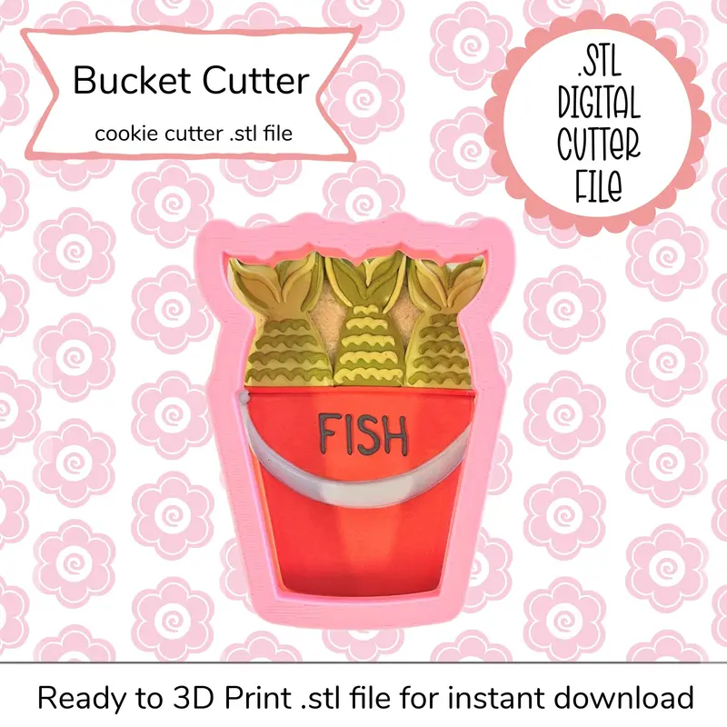 Bucket-Shaped Cookie Cutter Stl (Digital Download) 1