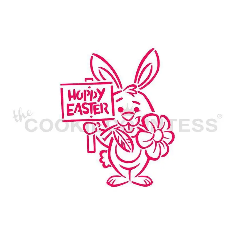 Bunny And Sign Pick-Your-Own Stencil For Custom Easter Messages 1