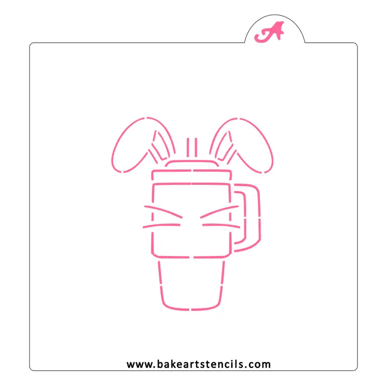 Bunny Big Cup Silhouette Stencil – Pyo Bakeart 1