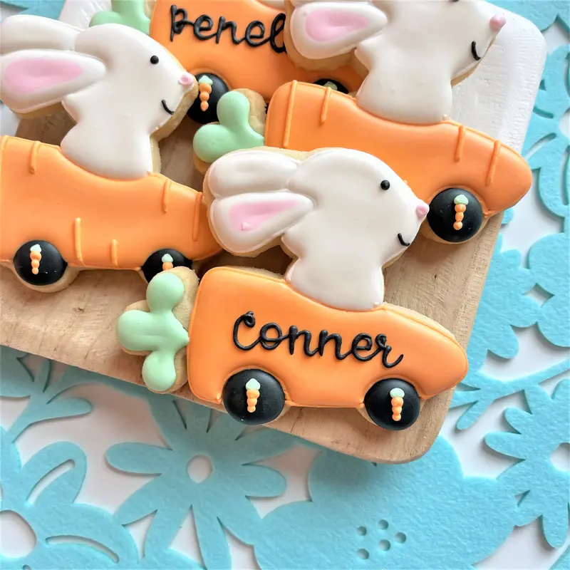 Bunny Driving A Carrot-Shaped Vehicle Cookie Cutter 1