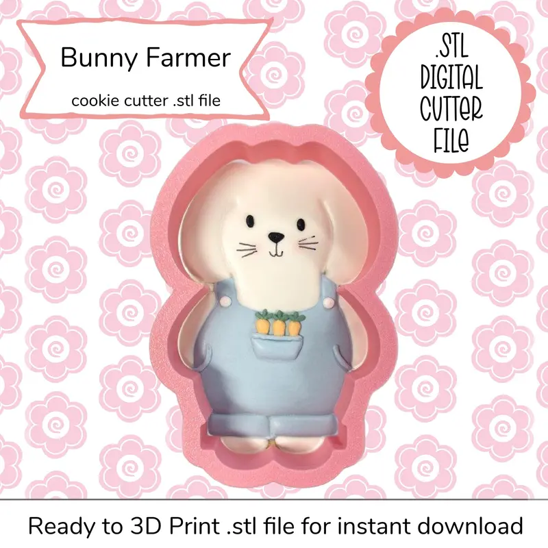 Bunny Farmer Character Cookie Cutter – Stl Format 1