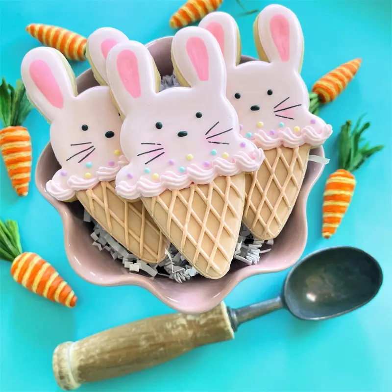 Bunny Ice Cream Cone Cookie Cutter 1