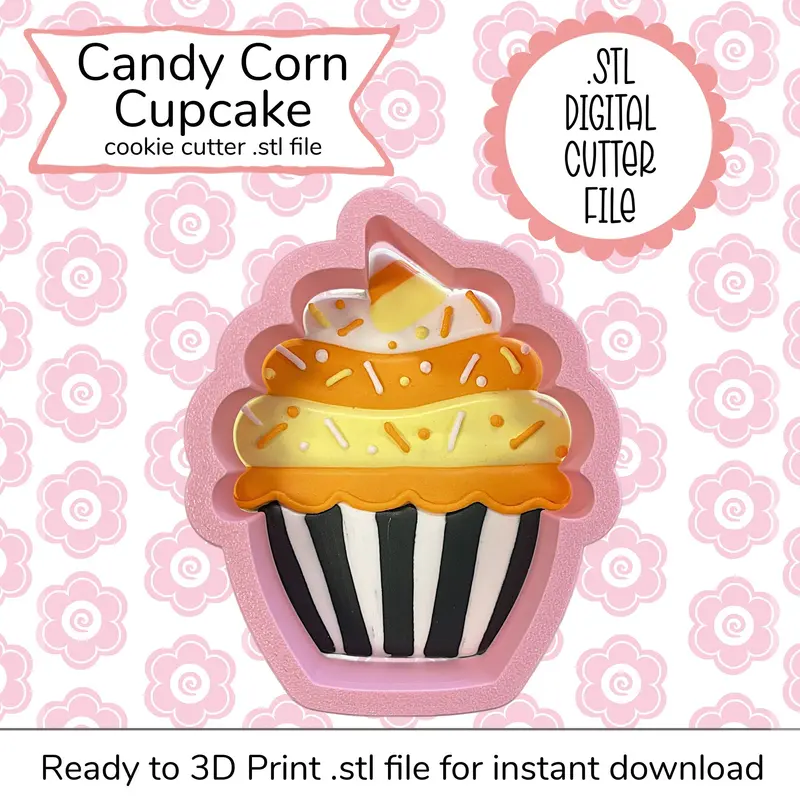 Candy Corn Cupcake Stl Cutter – Autumn Treat Template (Digital) 1