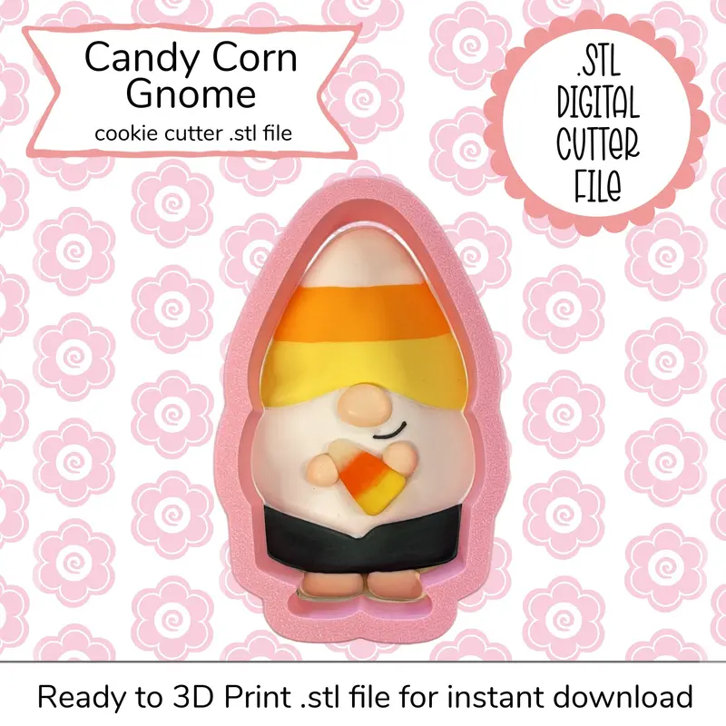 Candy Corn Gnome Cookie Cutter Stl (Digital File) 1