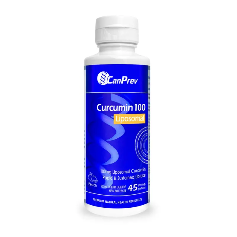 Canprev Liposomal Curcumin Liquid – Peach Flavor, 100 Mg Per Serving, 225 Ml 1