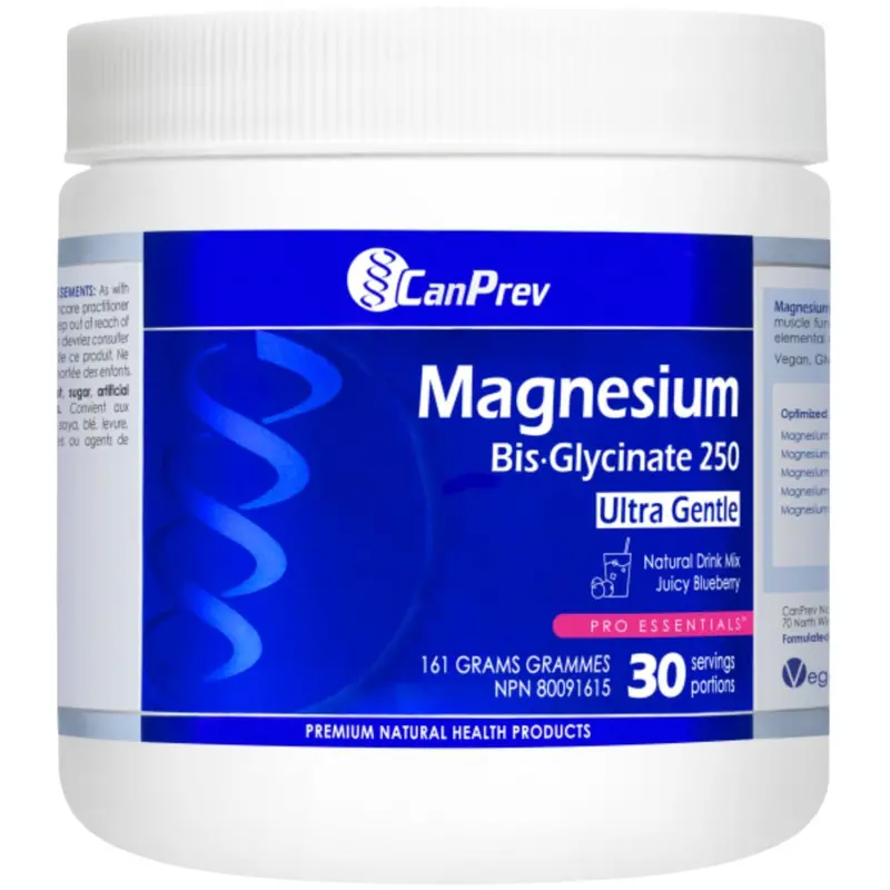 Canprev Magnesium Bis-Glycinate Powder – Juicy Blueberry Flavor, 161 G 1