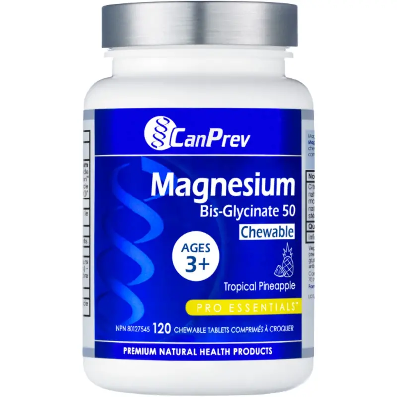 Canprev Magnesium Bisglycinate Chewables – 120 Tropical Pineapple Tablets 1
