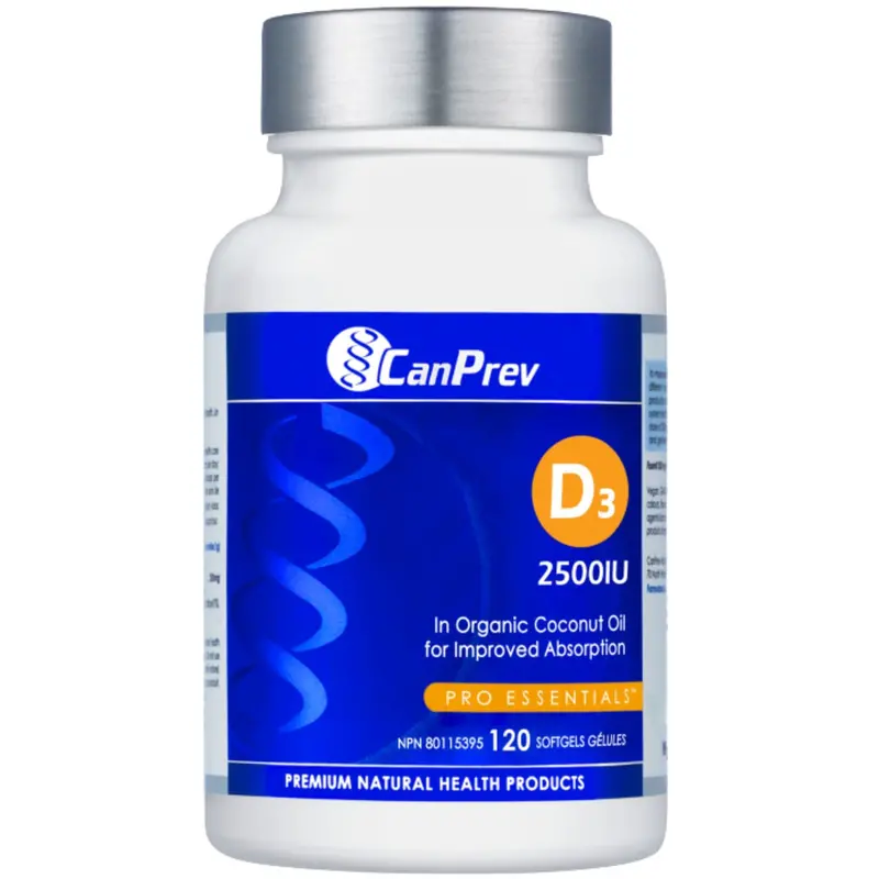 Canprev Vitamin D3 Drops – 2500 Iu In Mct Oil Base, 120 Softgels 1