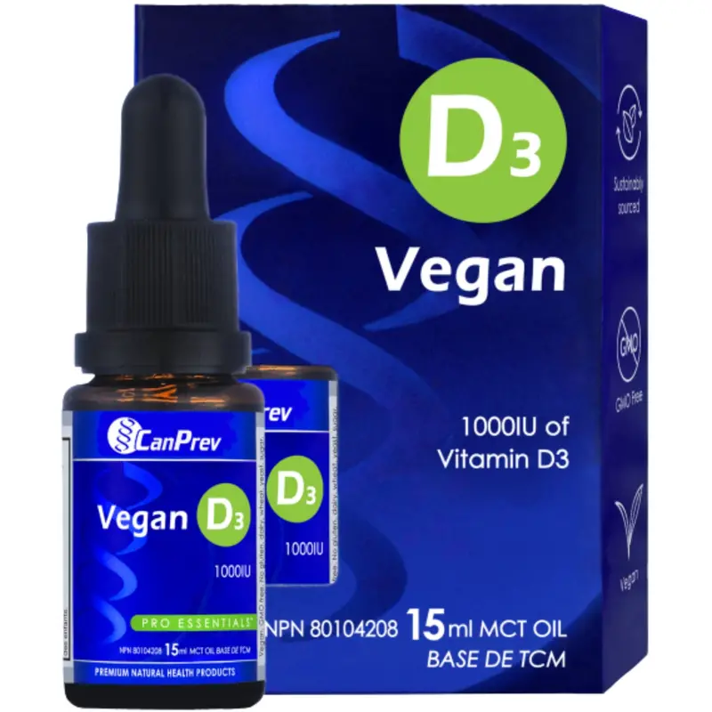 Canprev Vitamin D3 Liquid Drops – 1000 Iu Per Drop, Vegan Formula – 15Ml 1