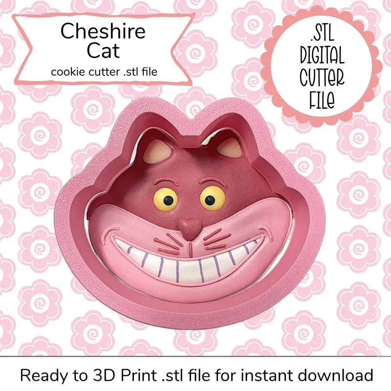 Cheshire Cat Stl Digital Cutter File For 3D Printing 1