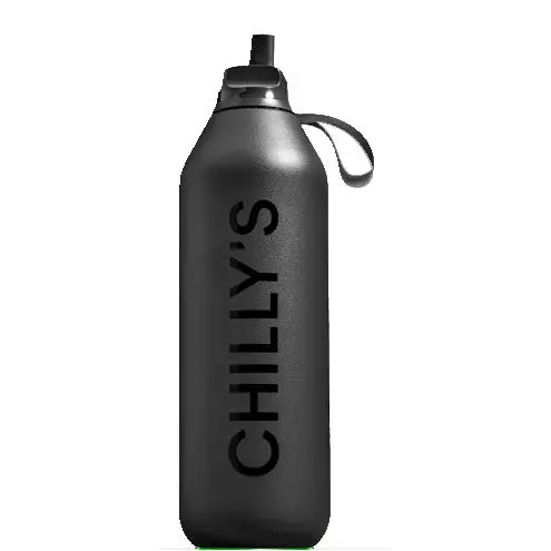 Chillys Series 2 Flip Abyss Black Insulated Water Bottle – 1L 1