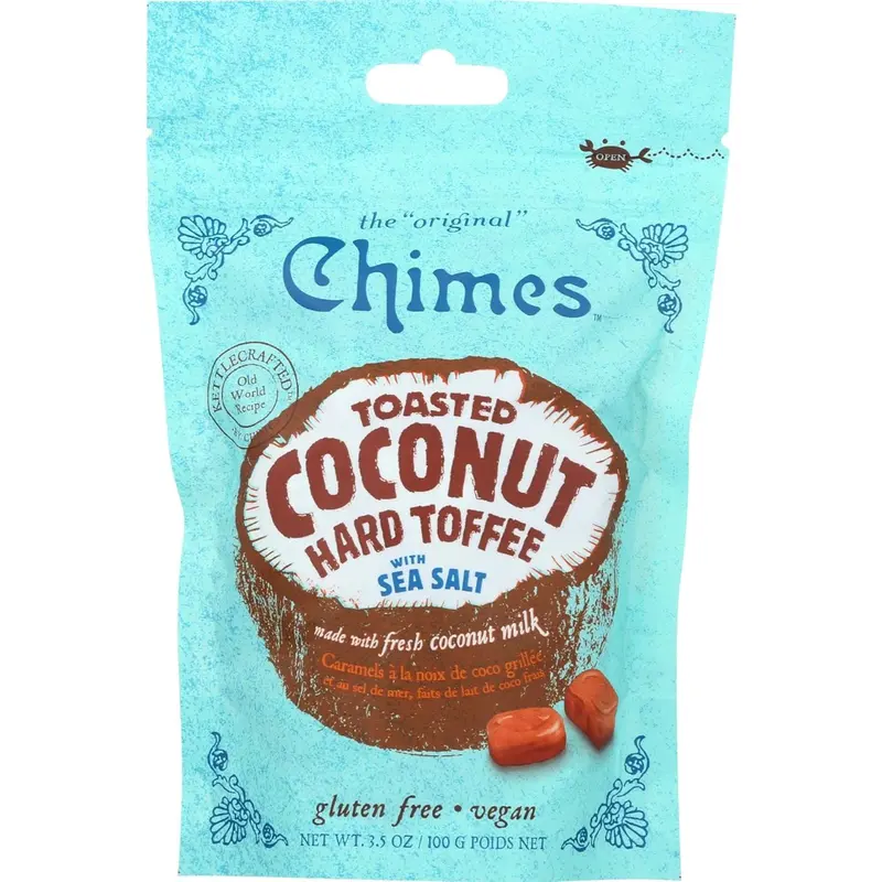 Chimes Toasted Coconut Sea Salt Toffee – 100G All-Natural Hard Candy 1