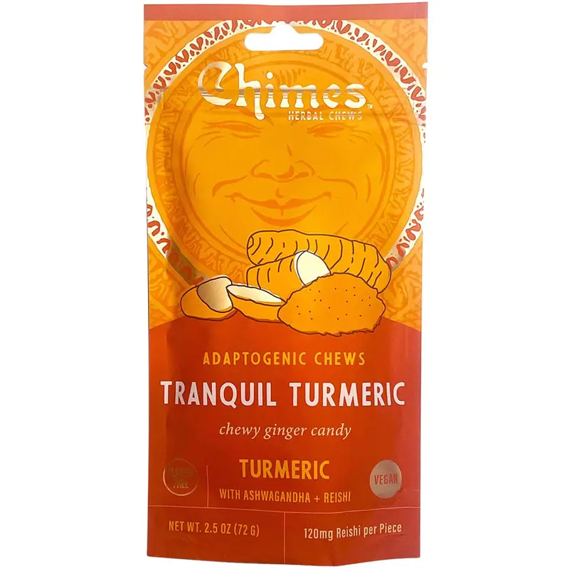 Chimes Tranquil Turmeric Adaptogen Ginger Chews – 72G 1