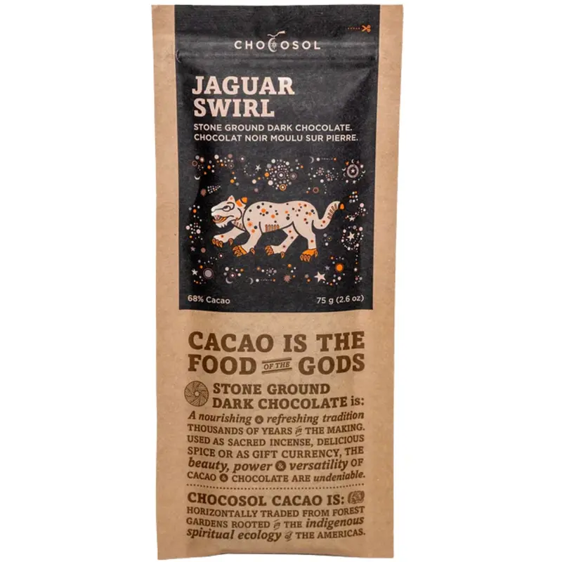 Chocosol Jaguar Swirl 68% Dark Chocolate – 75 G Handcrafted, Swirled Cocoa Masterpiece 1