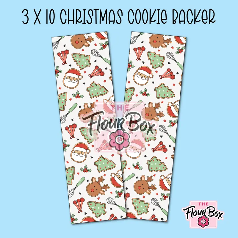 Christmas-Themed Cookie Box Backer – 3" × 10" Slim Rectangle – Pack Of 25 1