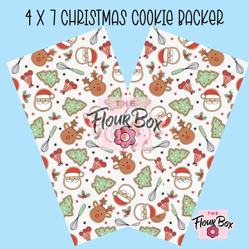 Christmas-Themed Cookie Box Backer – 4" × 7" Rectangular – Pack Of 25 1