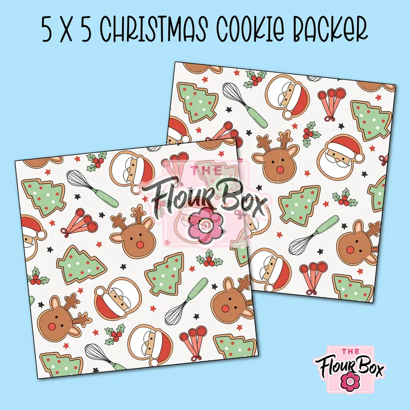 Christmas-Themed Cookie Box Backer – 5" × 5" Square – Pack Of 25 1