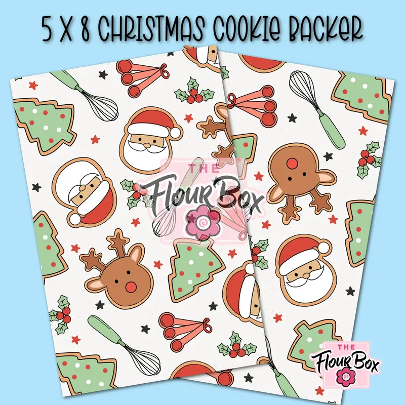 Christmas-Themed Cookie Box Backer – 5" × 8" Rectangular – Pack Of 25 1