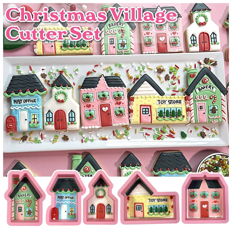 Christmas Village Cookie Cutter Collection – 5-Piece Set 1