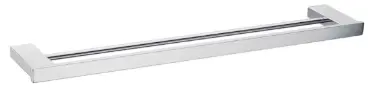 Chrome 80Cm Square Double Towel Rail 1